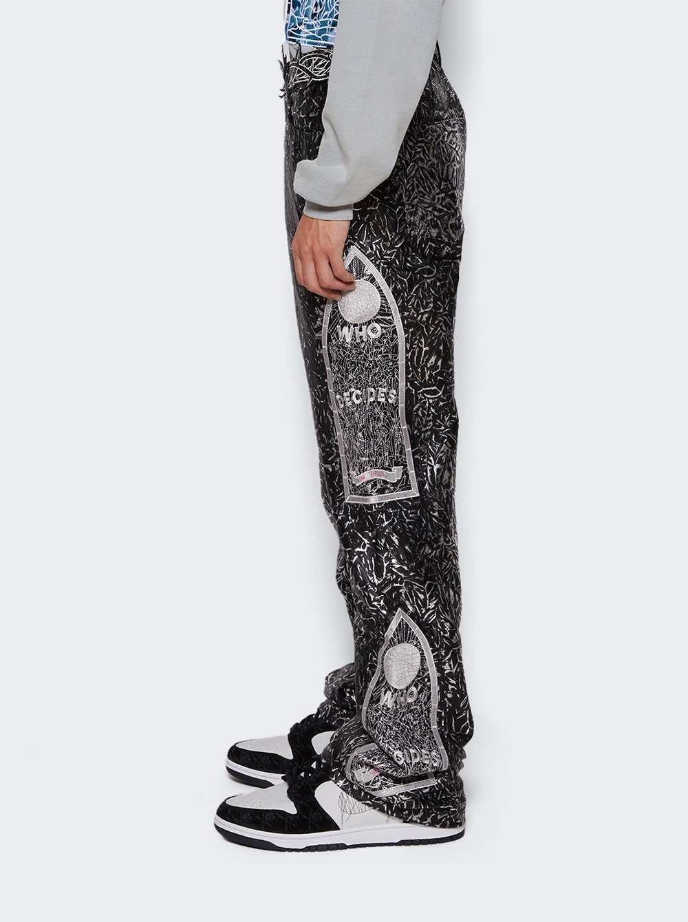 Foil Leather Pant Coal - 4