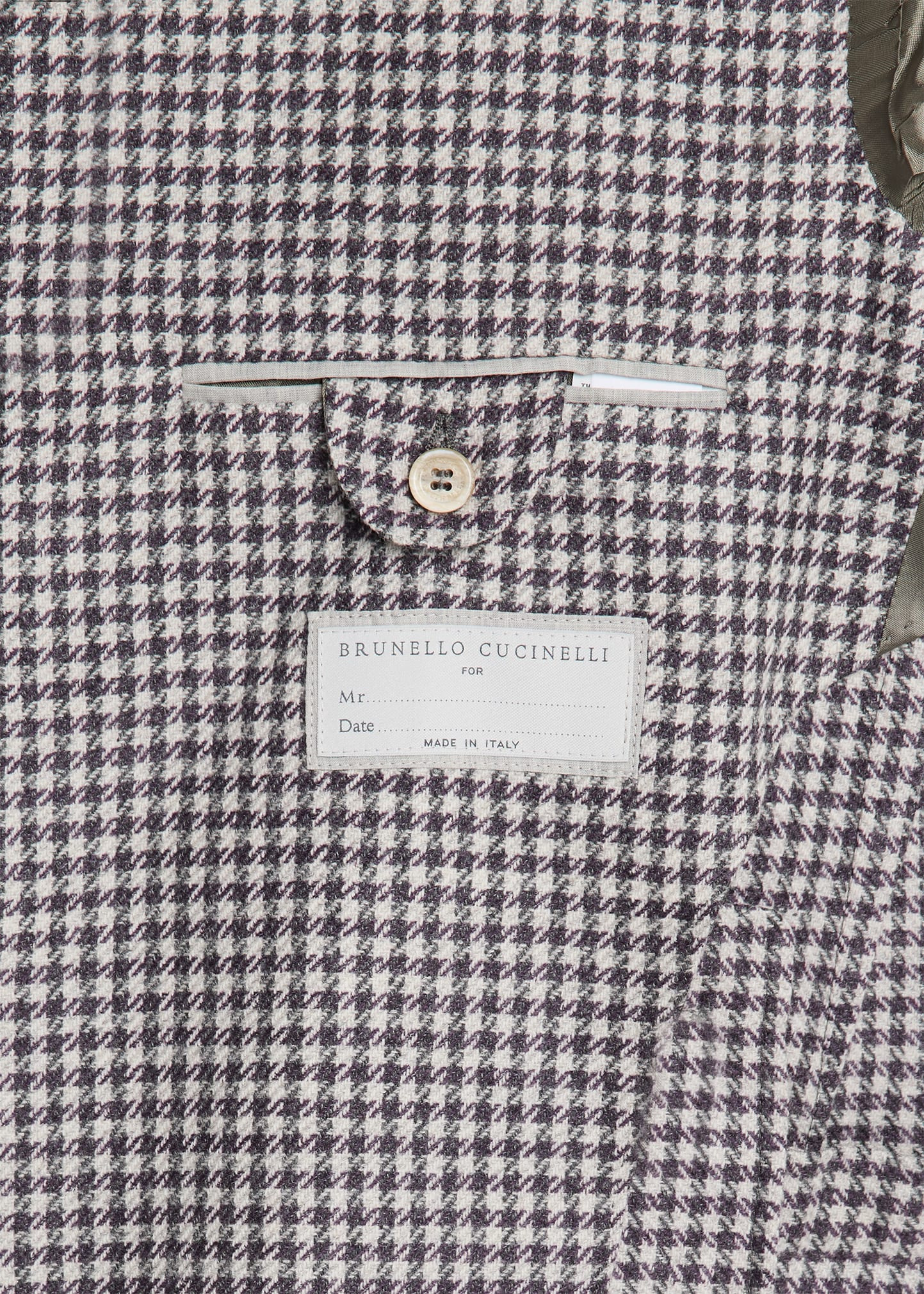 Men's Wool, Cashmere and Silk Houndstooth Sport Coat - 5