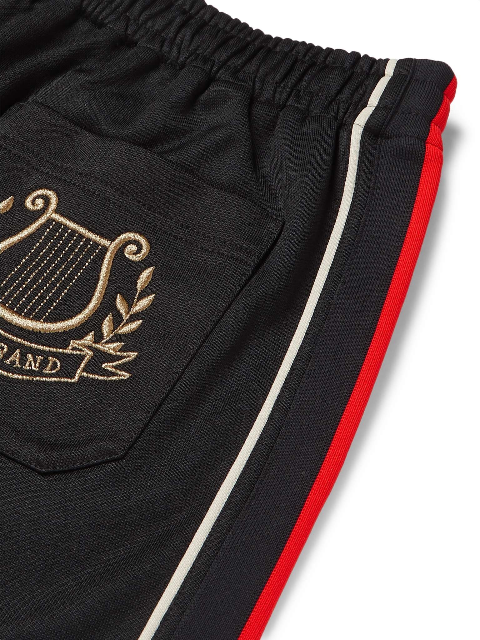 Wide-Leg Logo-Embroidered Webbing-Trimmed Tech-Jersey Shorts - 6