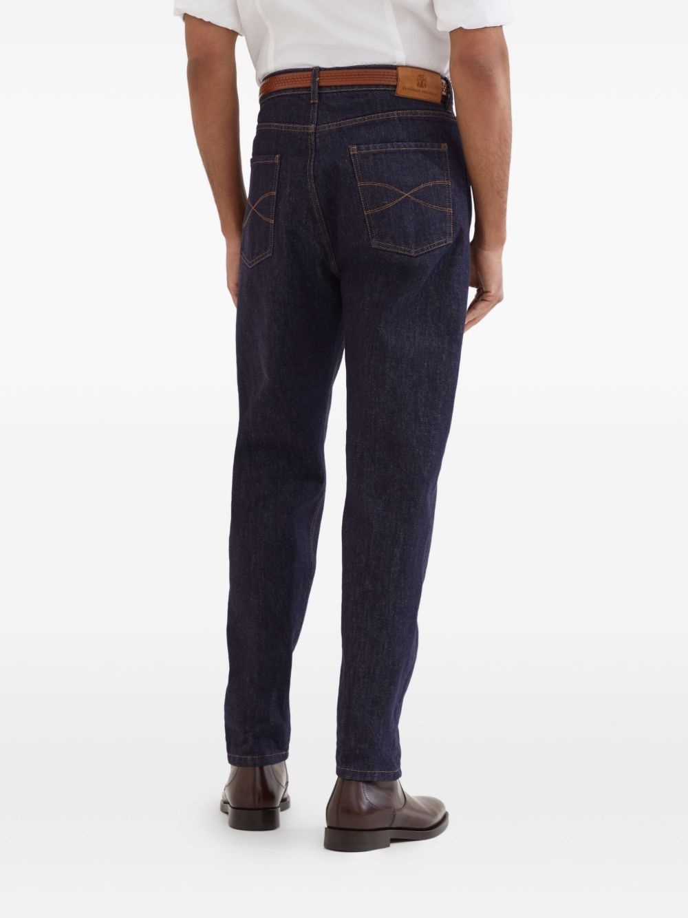 logo-embroidered jeans - 4