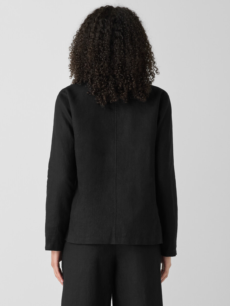 Organic Linen High Collar Jacket 4