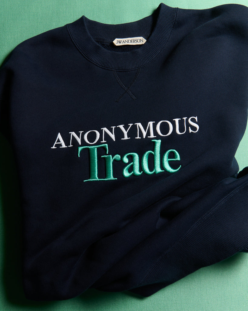 WOMENS 'ANONYMOUS TRADE' SWEATSHIRT IN NAVY - 5