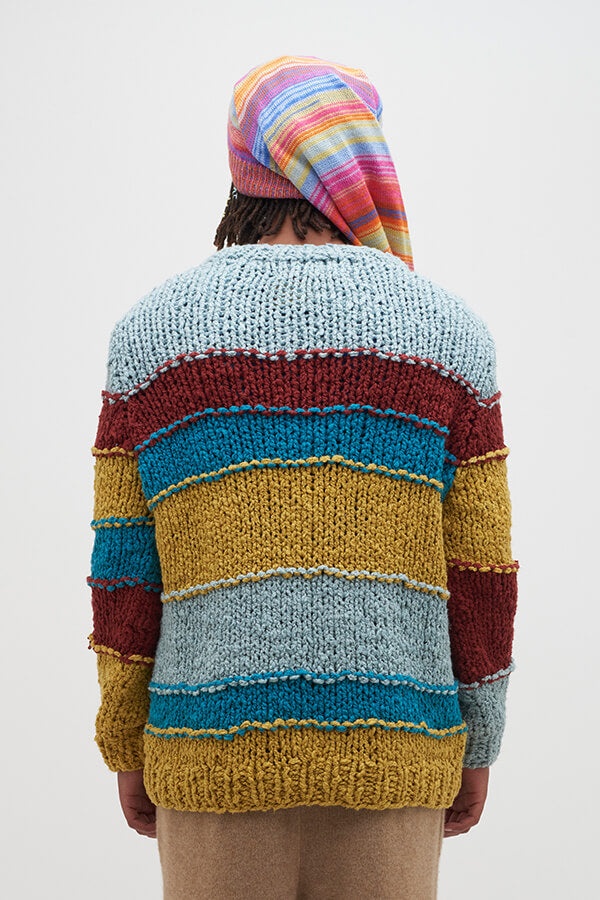 BOUCLE OUTSEAM STRIPE CREW - 3