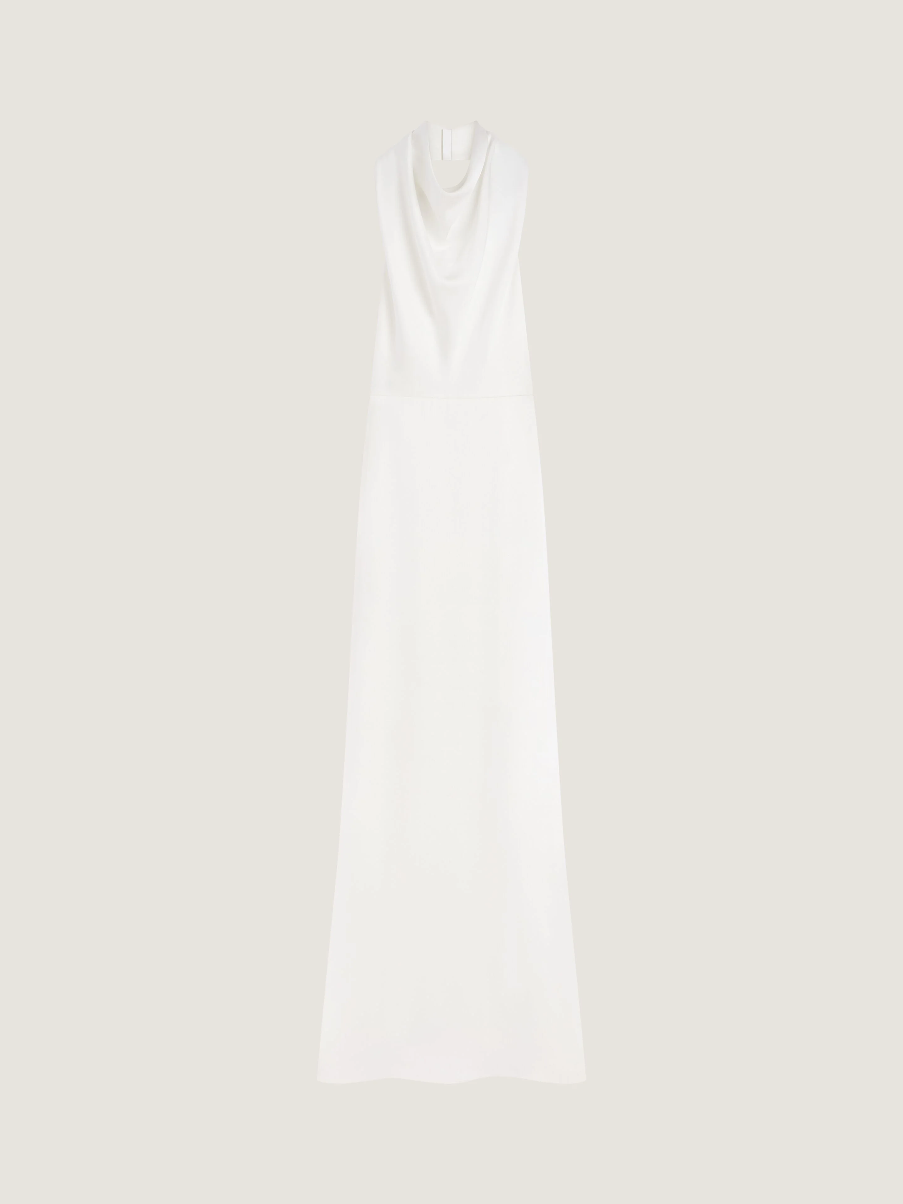 LONG DRAPED HALTERNECK DRESS IN SATIN CREPE - 1