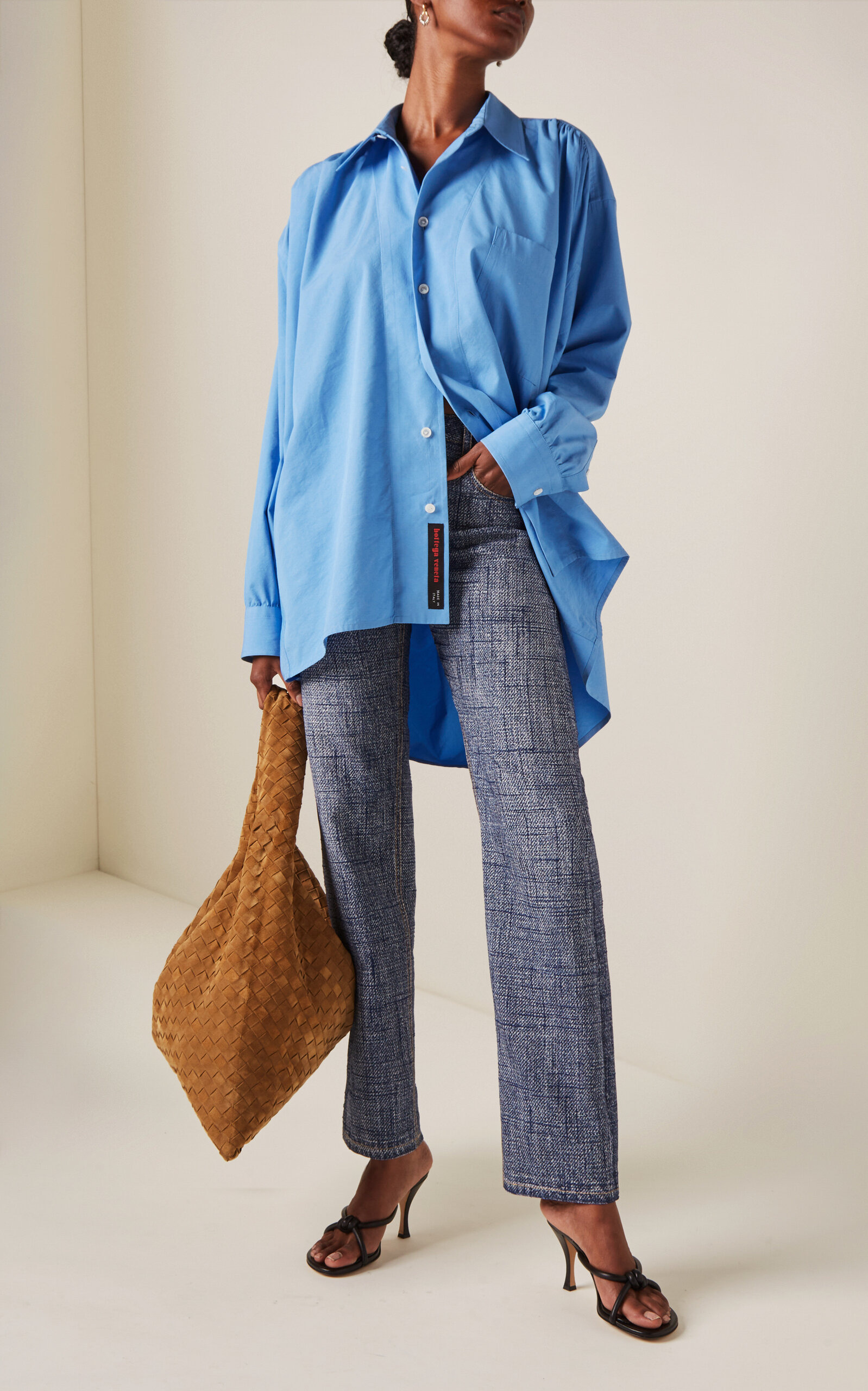 Denim-Print Straight-Leg Trousers blue - 2