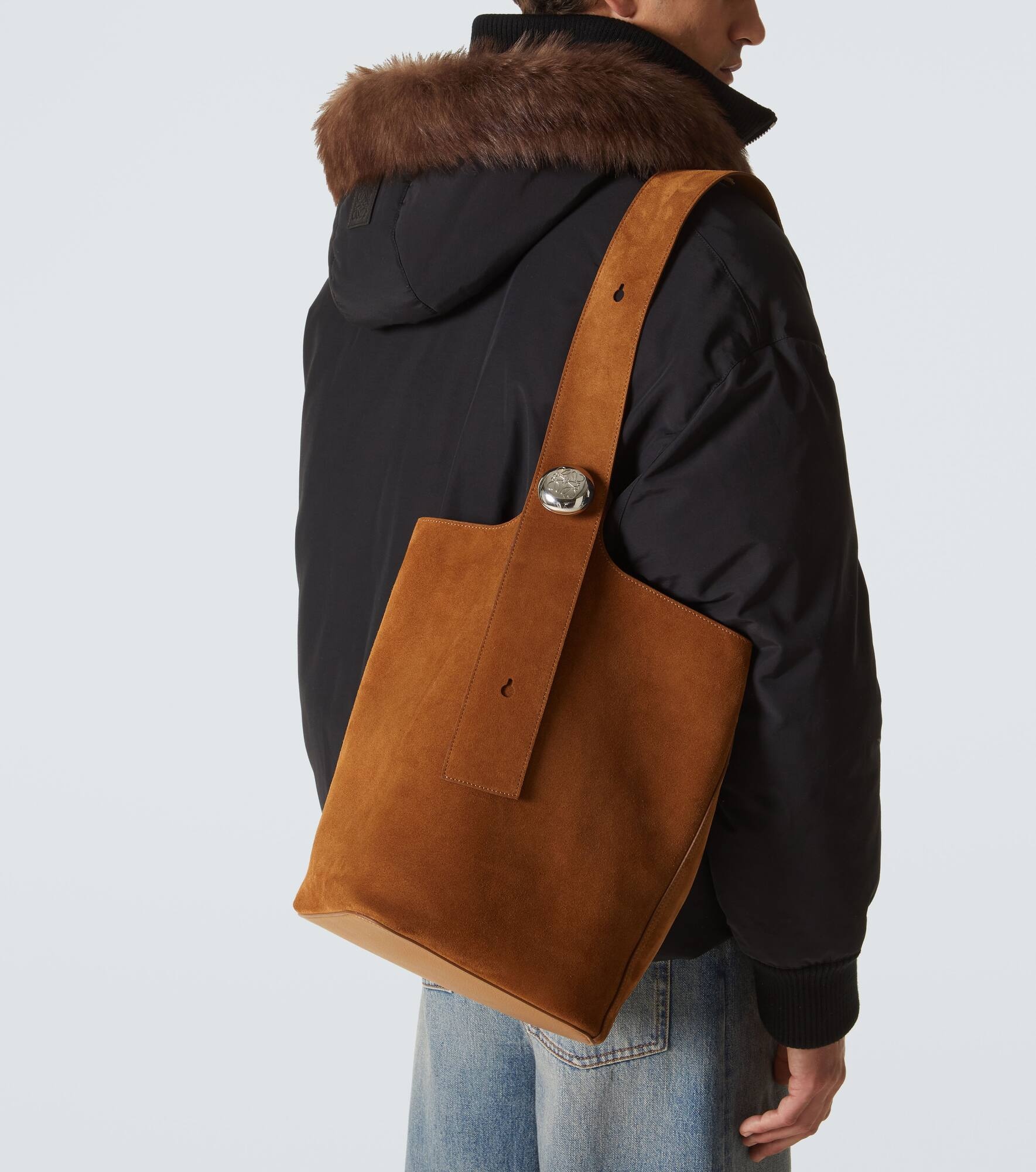 Pebble Large suede tote bag - 3