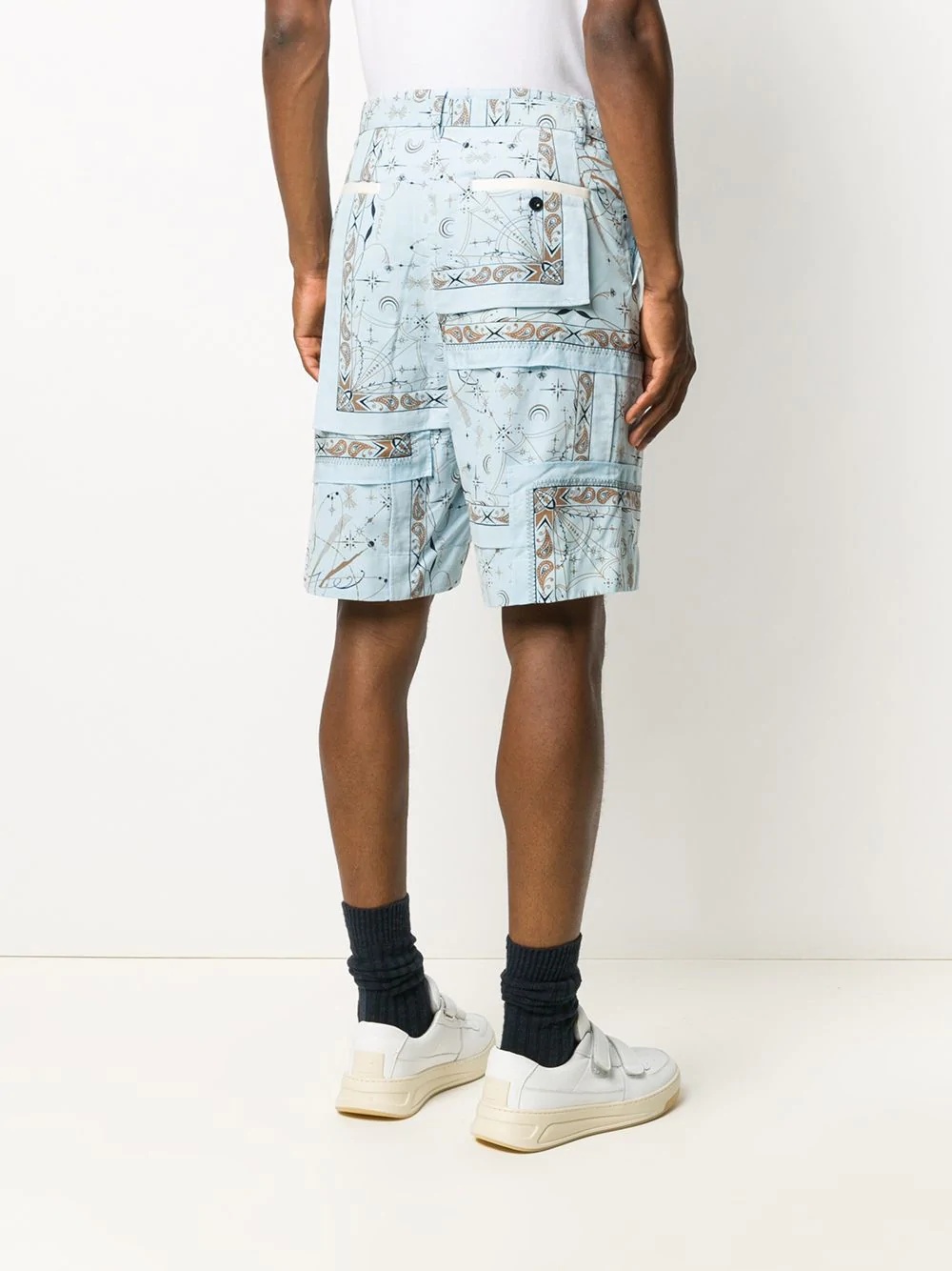 paisley-print corduroy shorts - 4