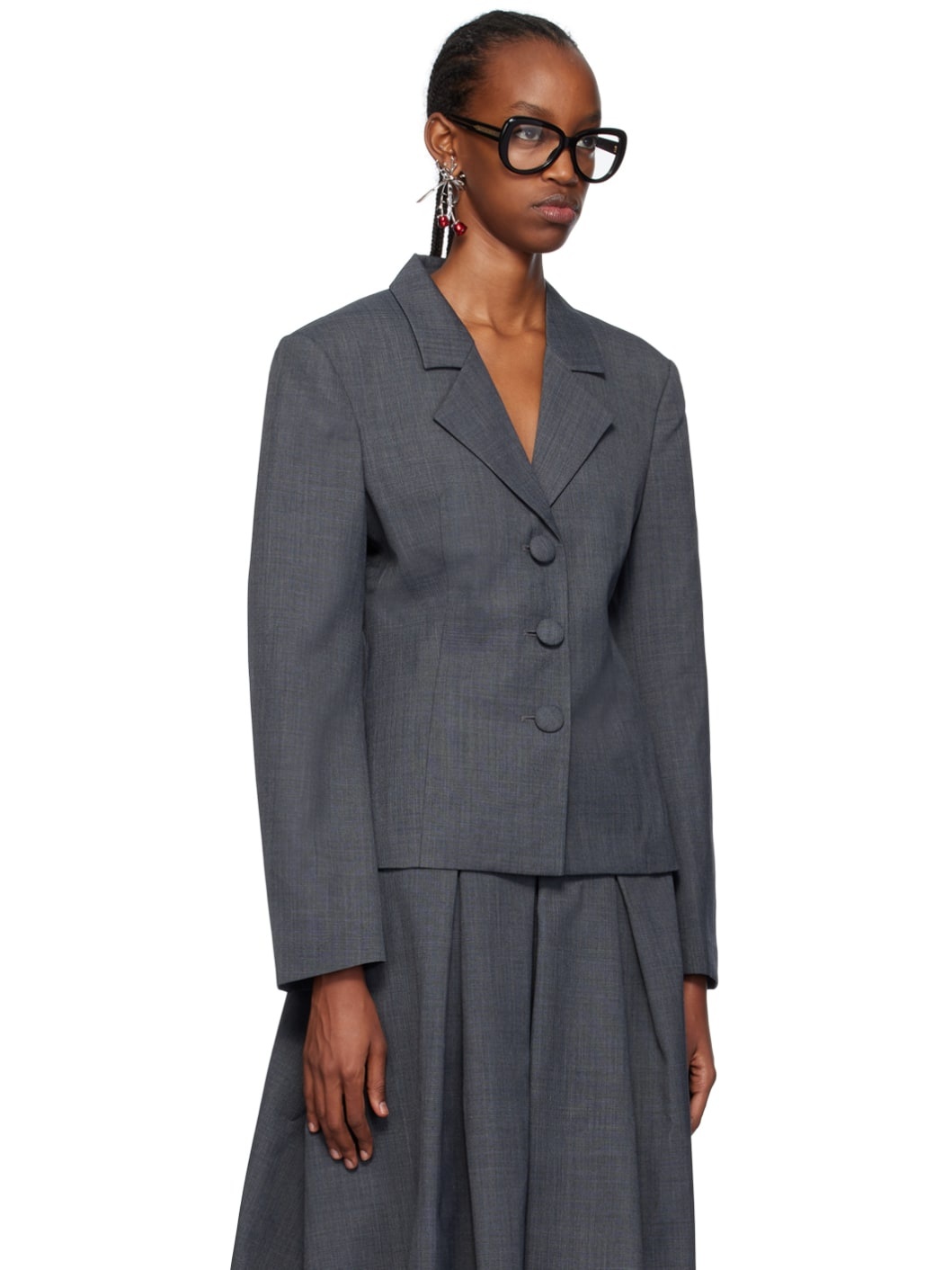 Gray Waist Blazer - 2