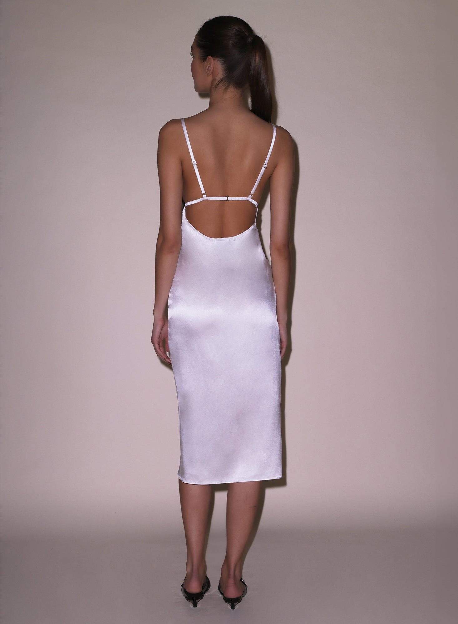 Silk & Lace V Neck Dress - 7