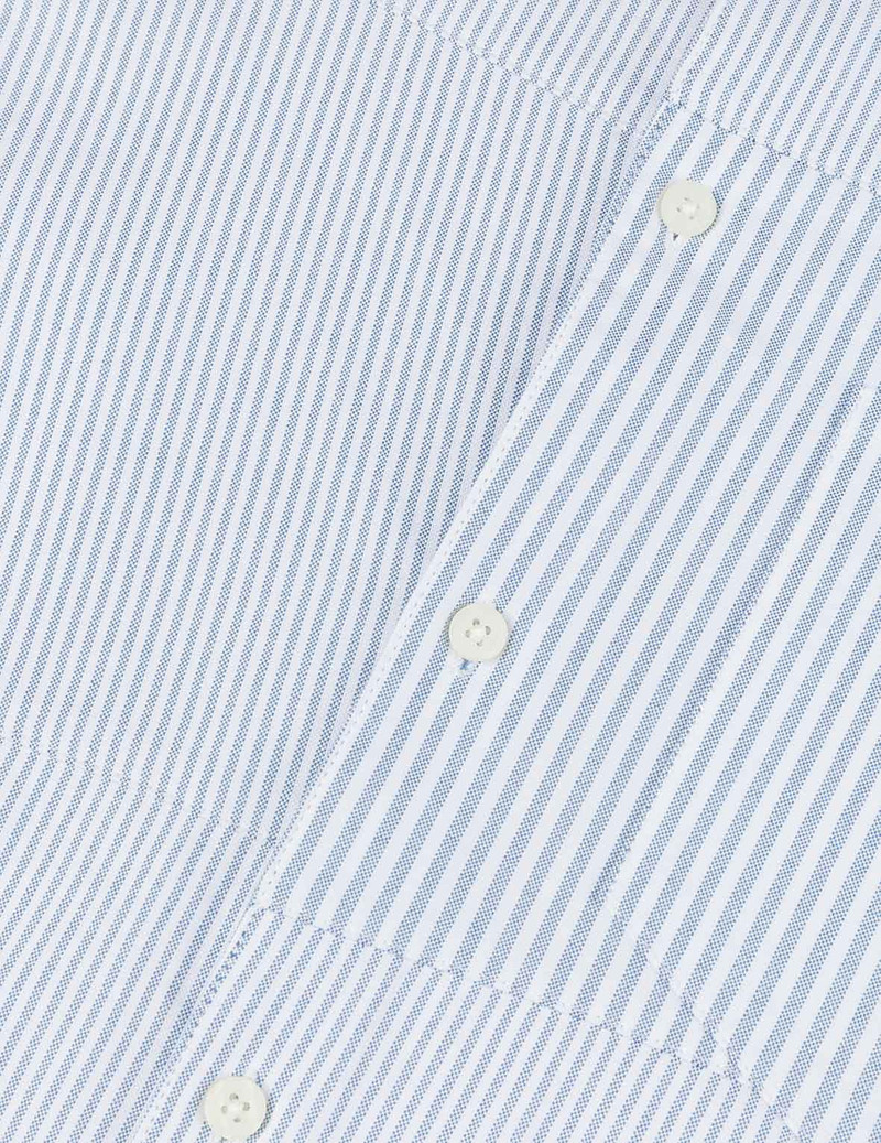 Deconstructed Seagull Embroidery Relax Fit Striped Shirt 9