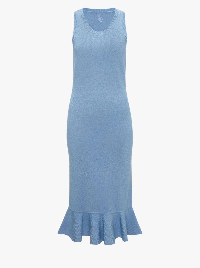 RUFFLED HEM SLEEVELESS DRESS - 1