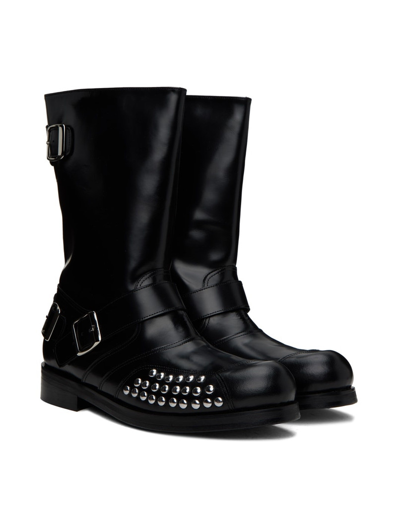 Black Stud Panel Boots 4