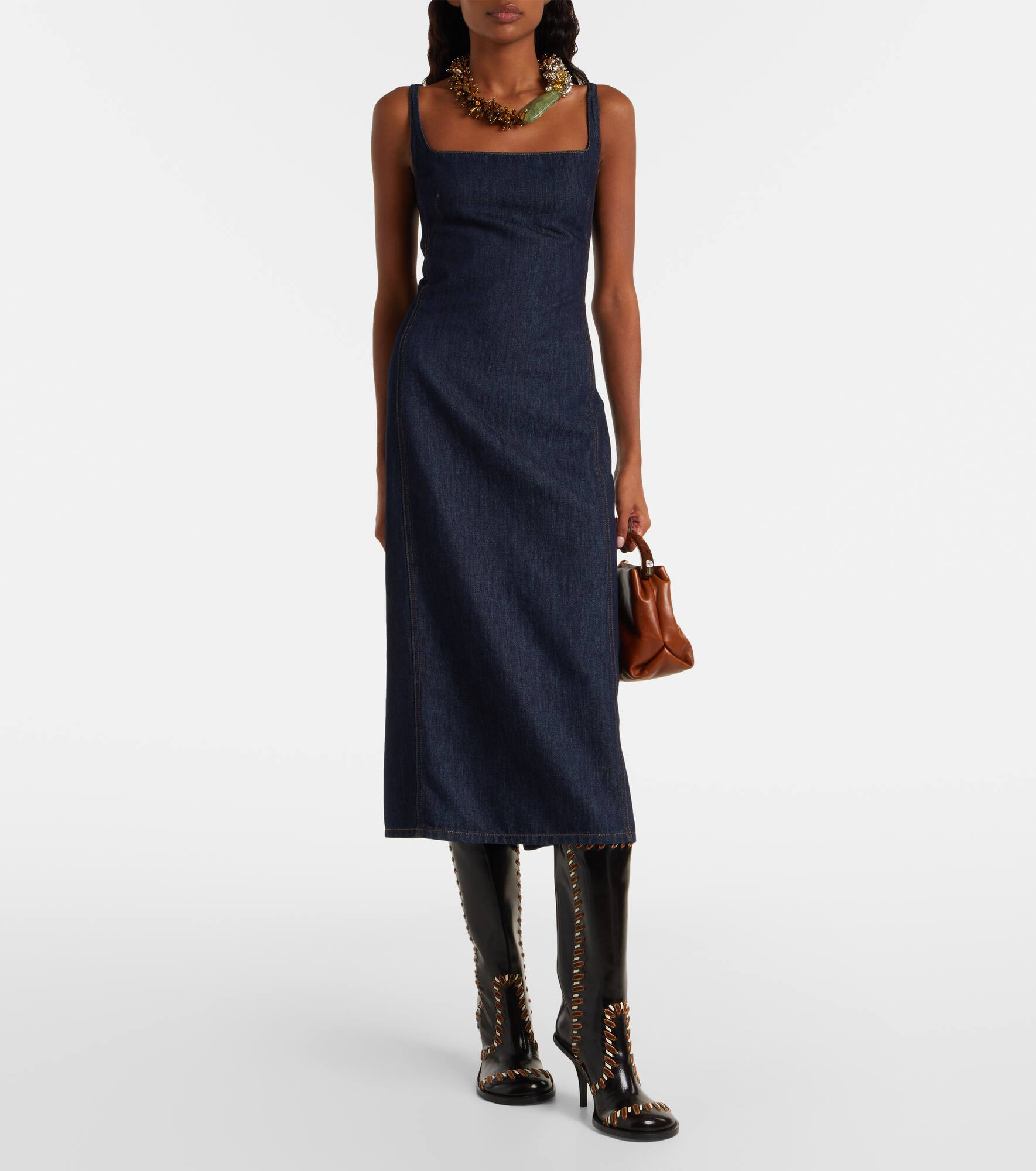 Denim midi dress - 2