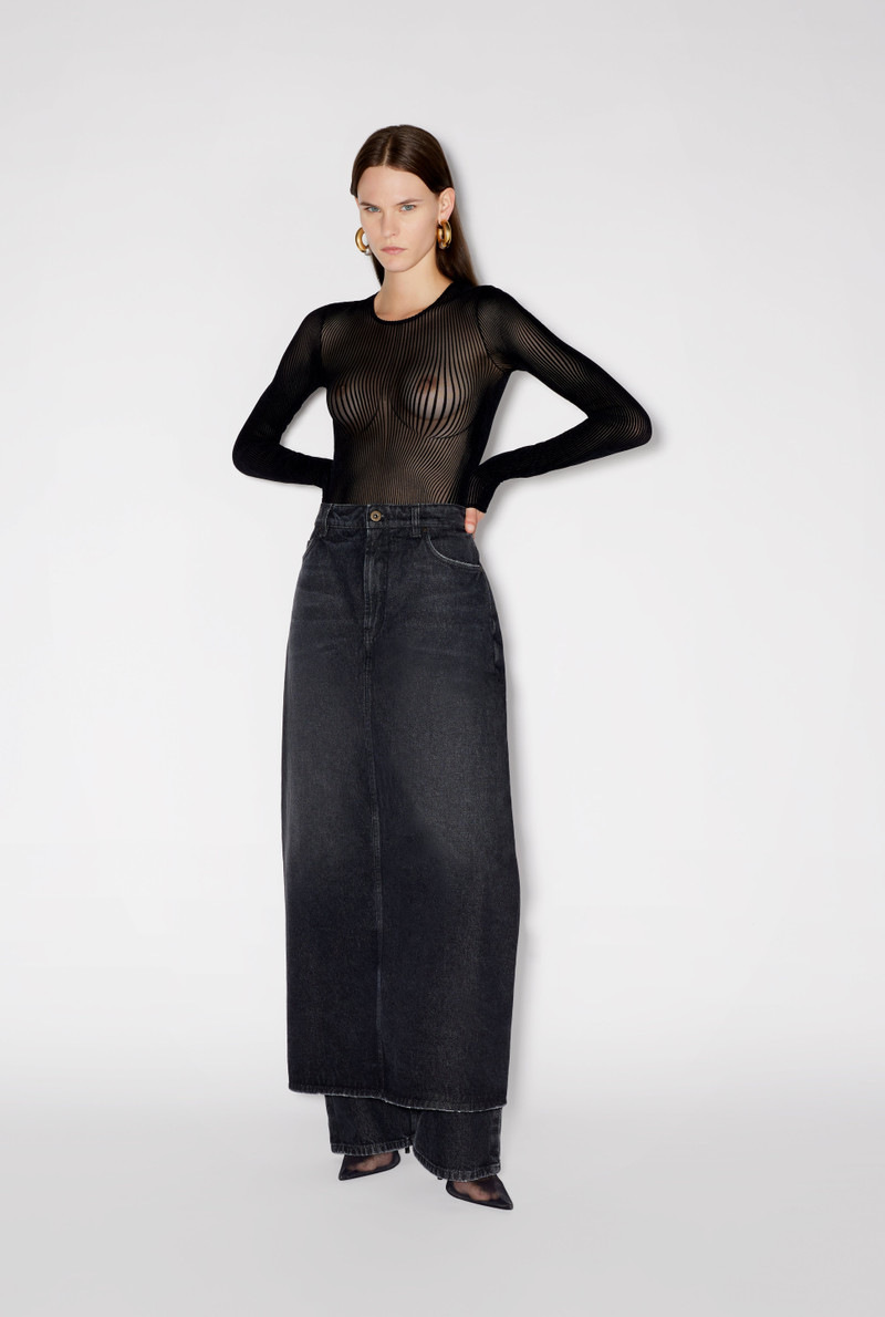 THE BLACK DENIM PANT SKIRT 1