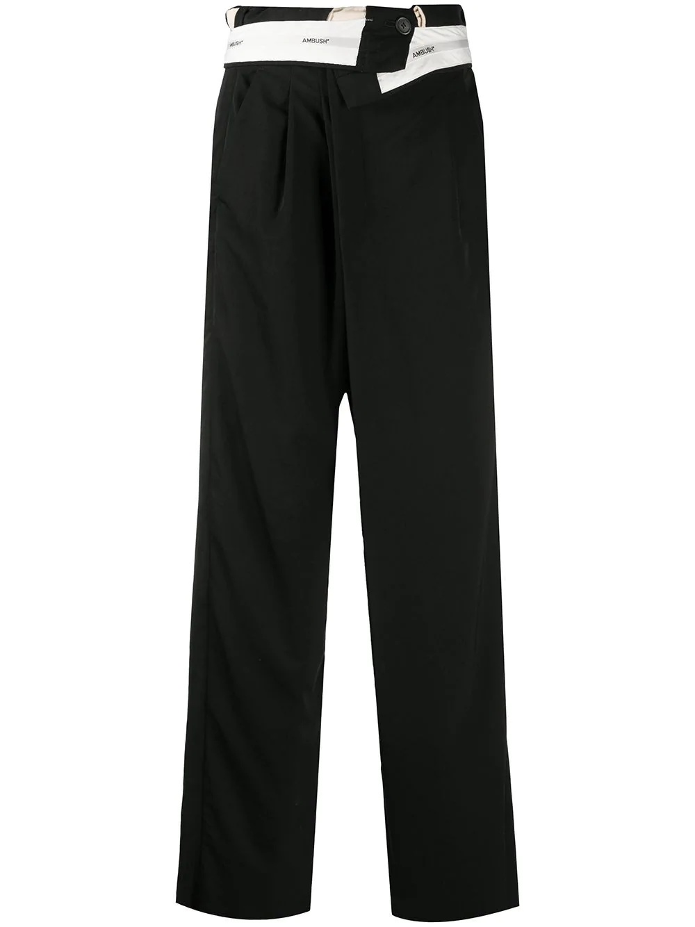  LADIES FOLDED TROUSERS 2 BLACK  - 1