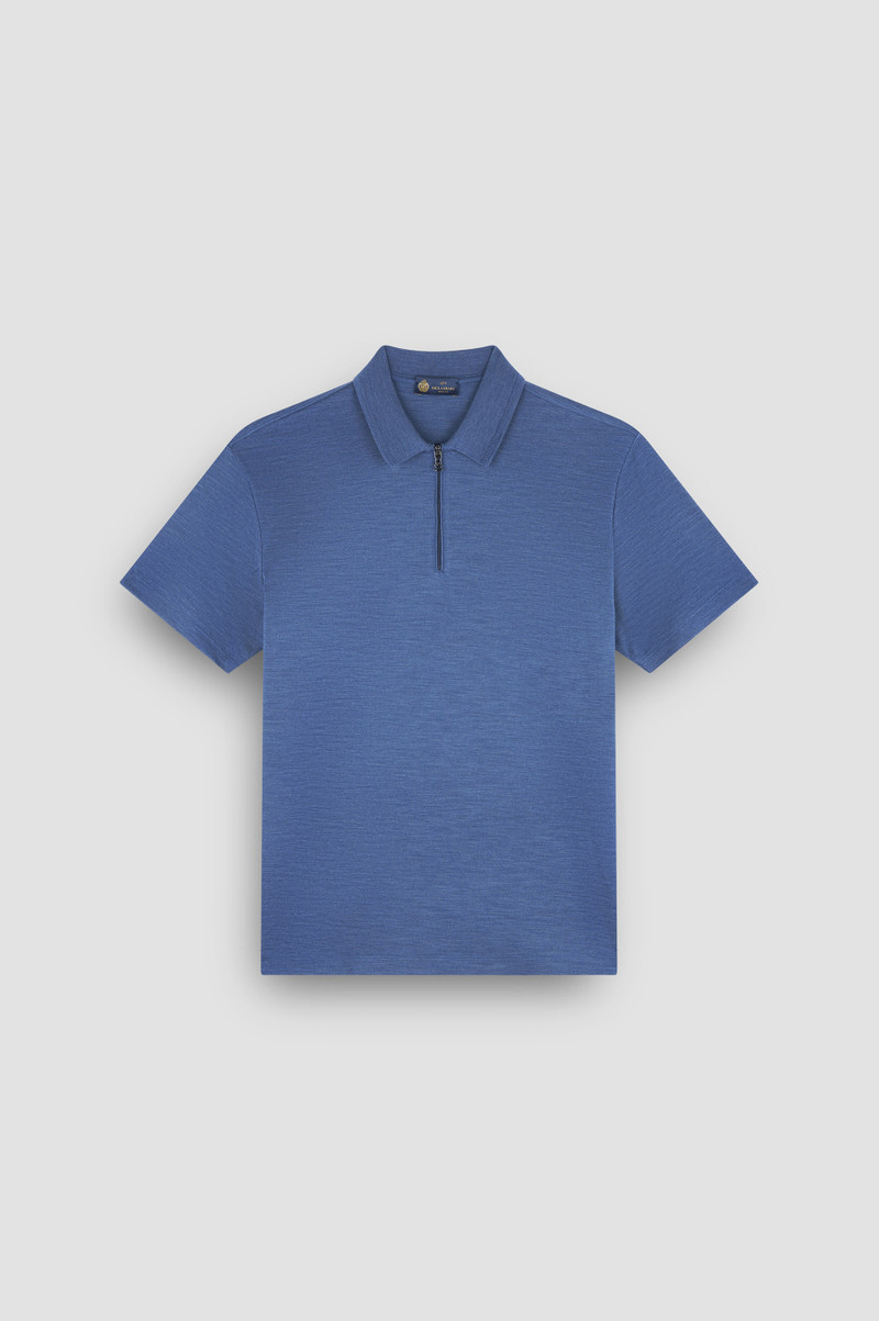 WOOL AND SILK POLO SHIRT WITH ZIP 1