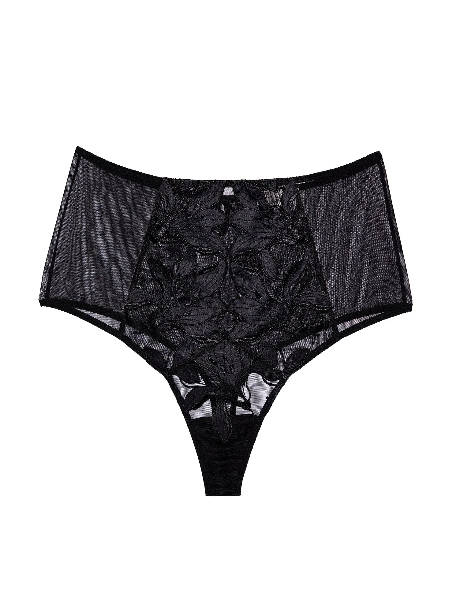 Lily Embroidery High Waist Thong - 1