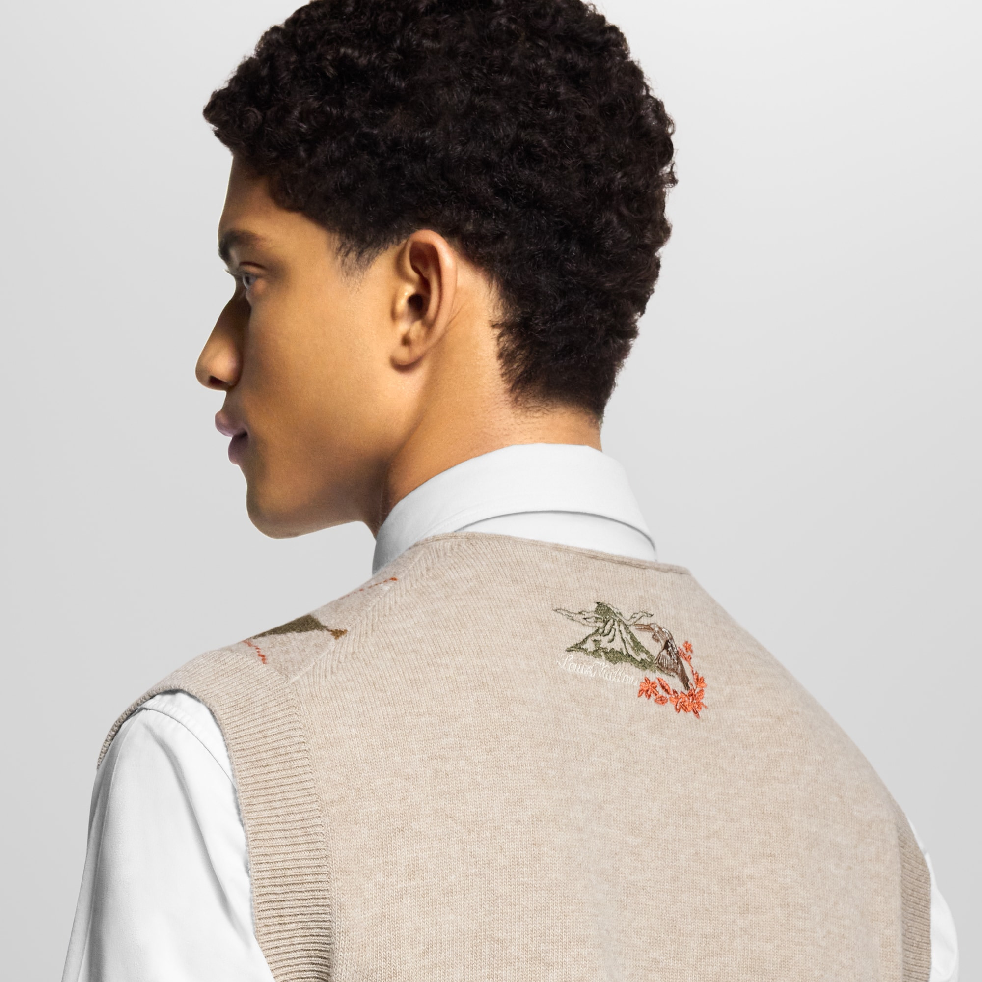 Argyle Intarsia Cardigan Vest - 3