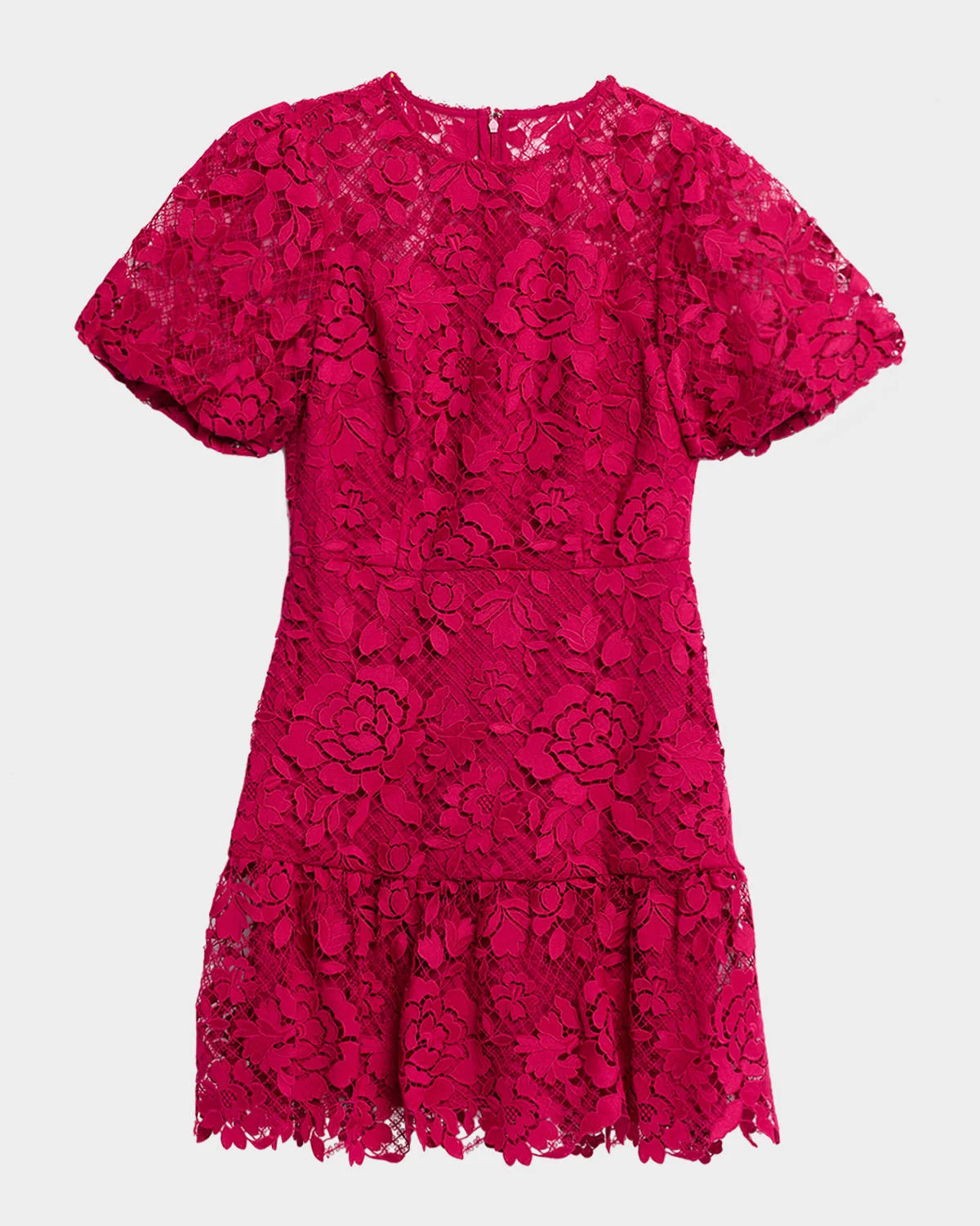 Yasmin Floral Lace Flounce Mini Dress - 1