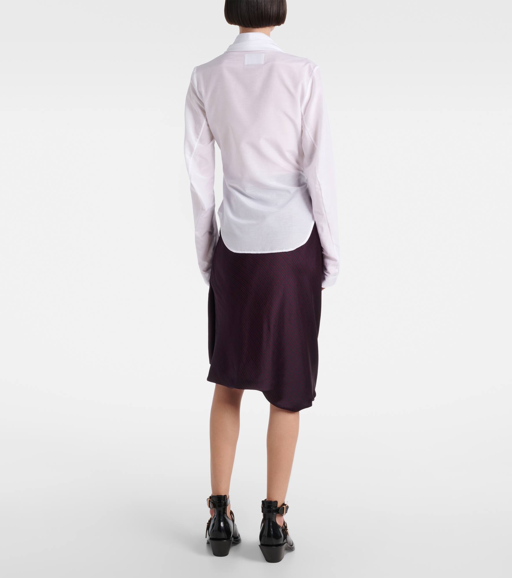 Galatea draped cotton and silk shirt - 3
