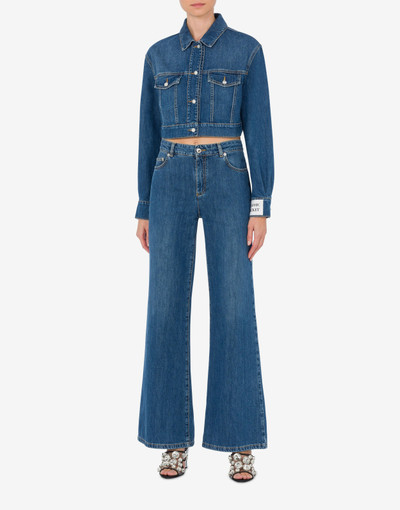 Moschino BLUE RING DENIM CROPPED JACKET outlook