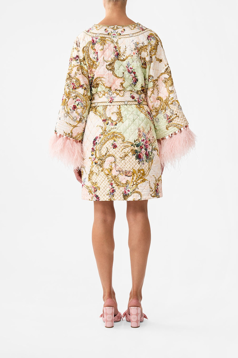 LAYER WITH TIE BELT AND FEATHERS 3