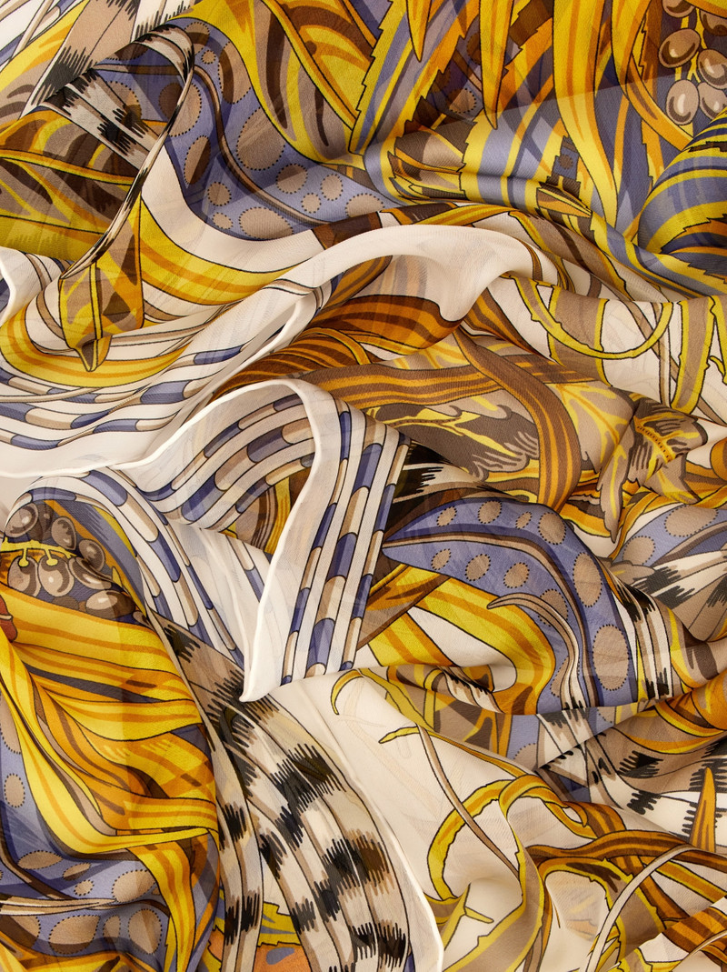 Rooster print silk scarf 5