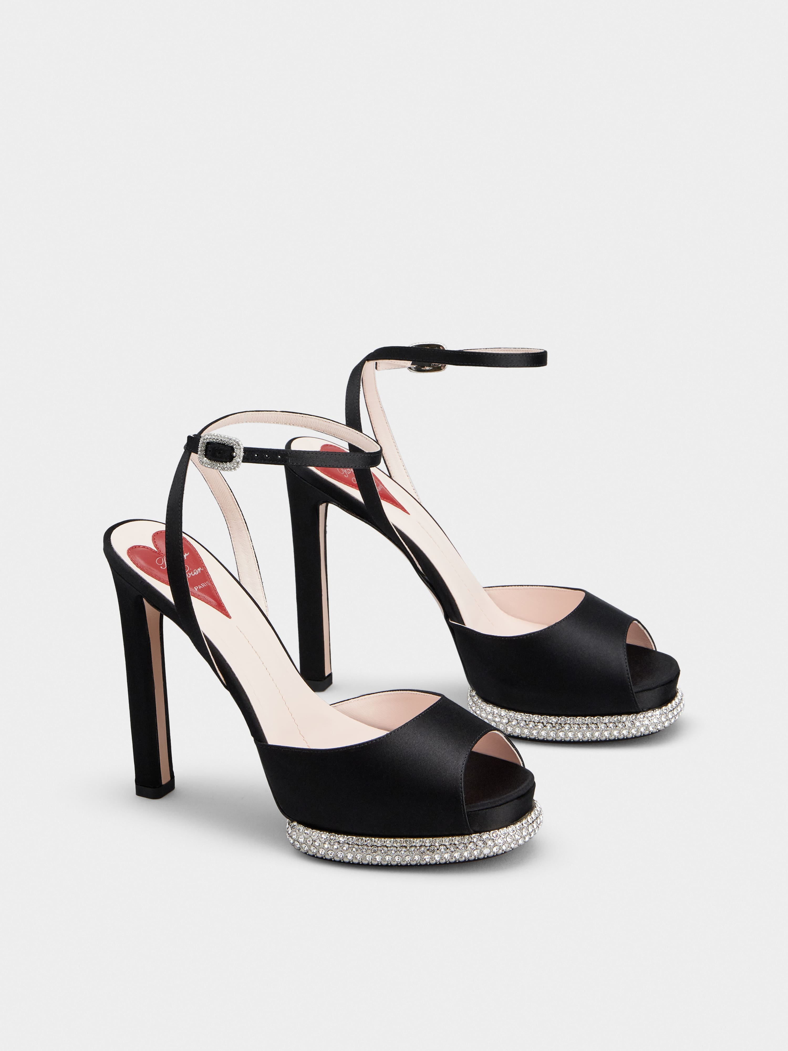 Viv' Choc Platform Sandals in satin - 2