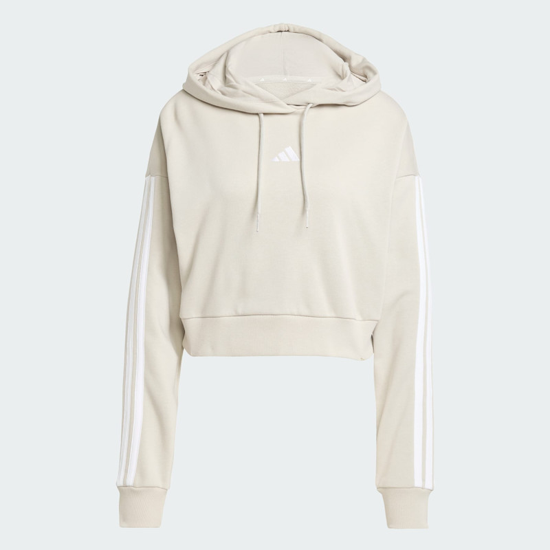 Essentials 3-Stripes French Terry Crop Hoodie 1