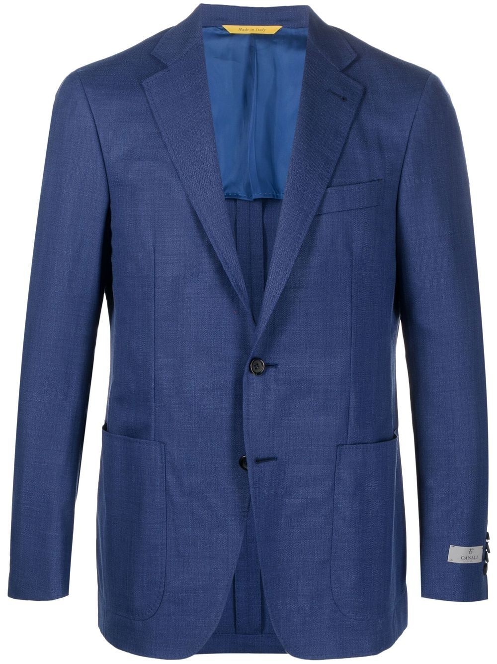 fitted single-breasted button blazer - 1