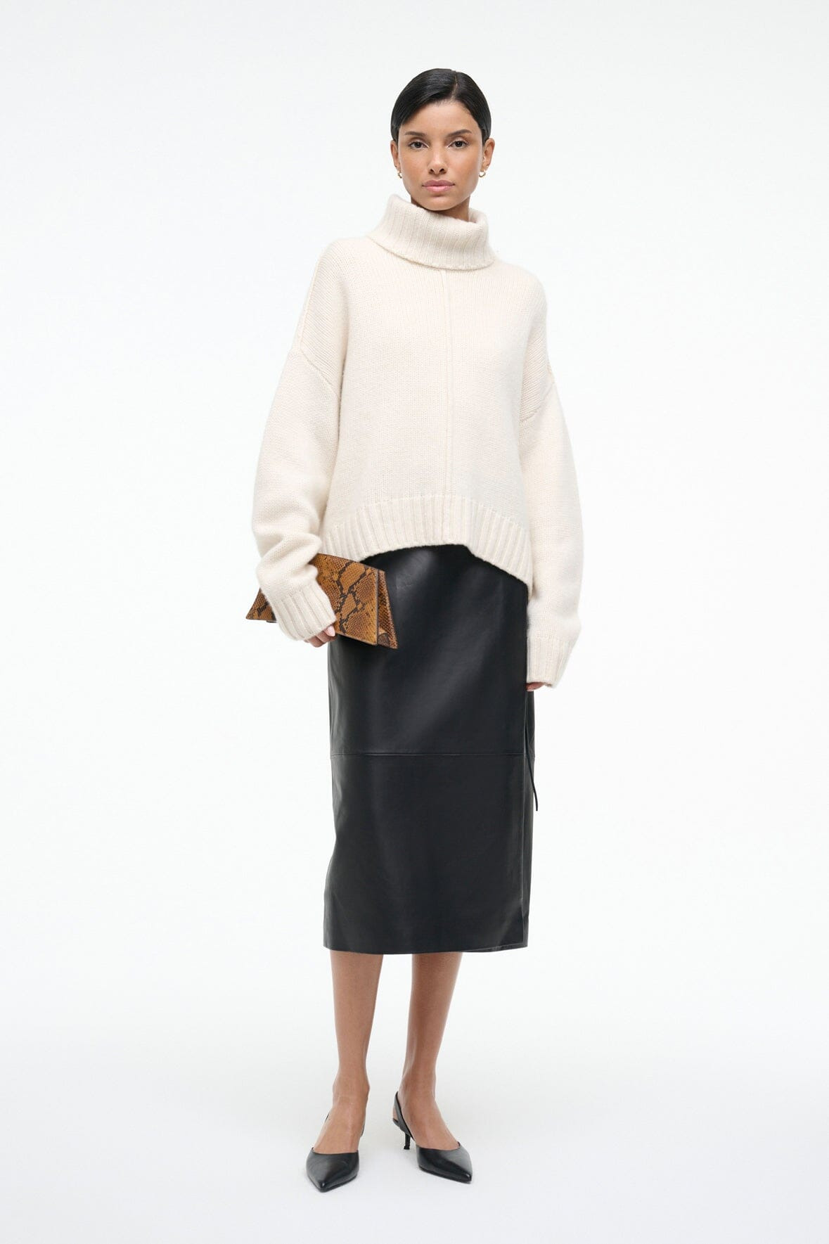 STAUD BETSY CASHMERE SWEATER IVORY - 4
