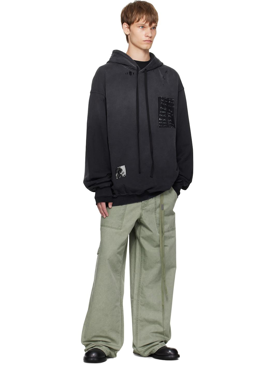Black Ollie High-Comfort Printed Patches Hoodie - 4