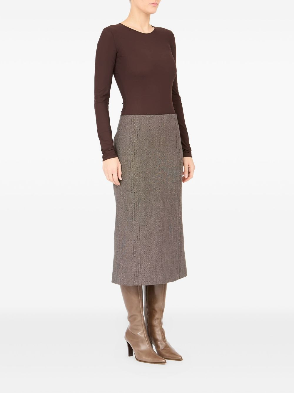 rear-slit midi skirt - 2