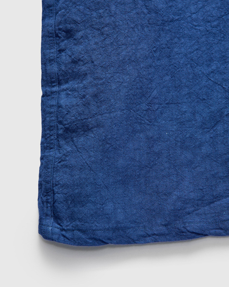 1/40 Linen Open Collar Shirt in Blue 7