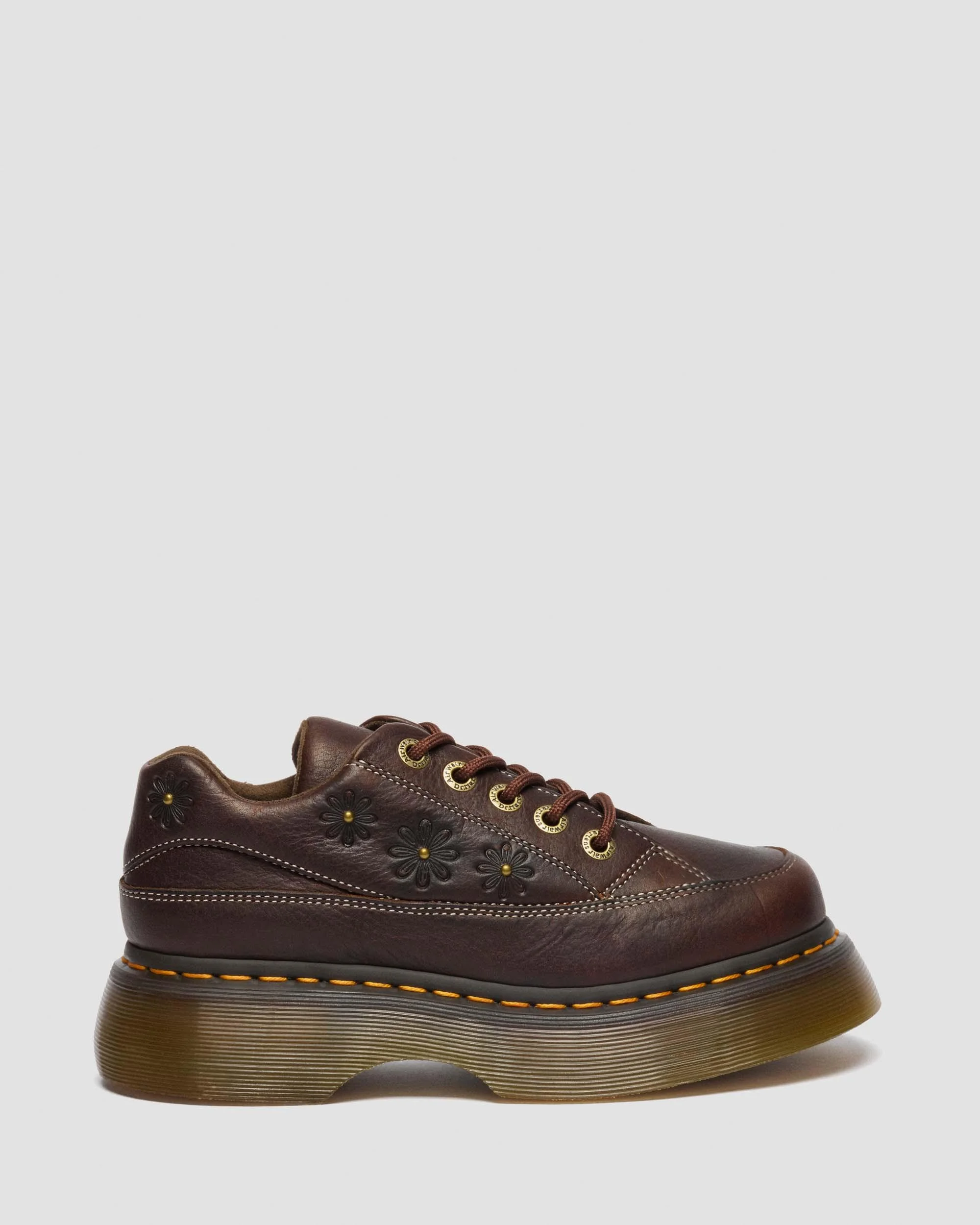 Buzz 5-Eye Flower Grizzly Leather Shoes - 1