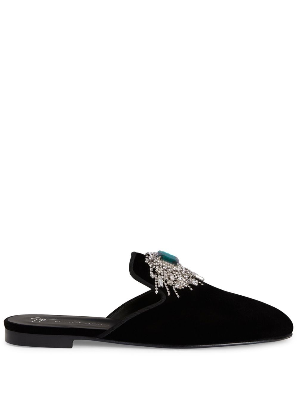 Euphemiee crystal-embellished velvet slippers - 1