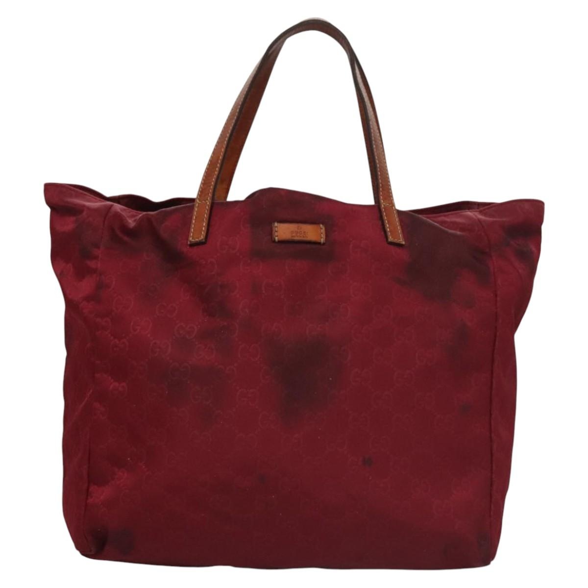 GUCCI GG Canvas Tote Bag Nylon Red - 13