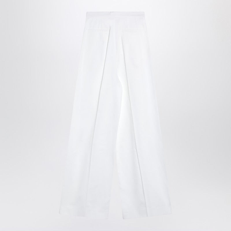 Givenchy White Pleated Cotton Trousers Women - 2