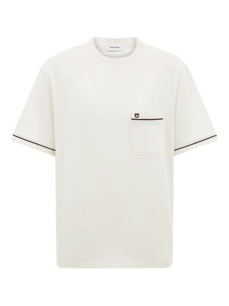 contrasting-trim T-shirt 1