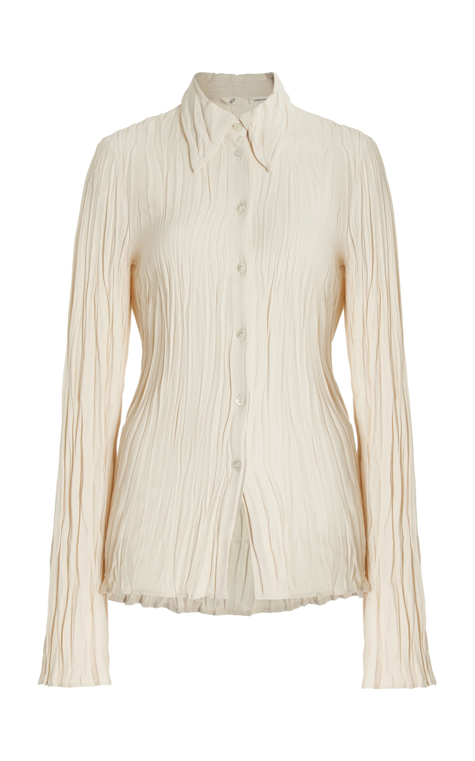 Maisie Plissé Crepe Shirt white - 1