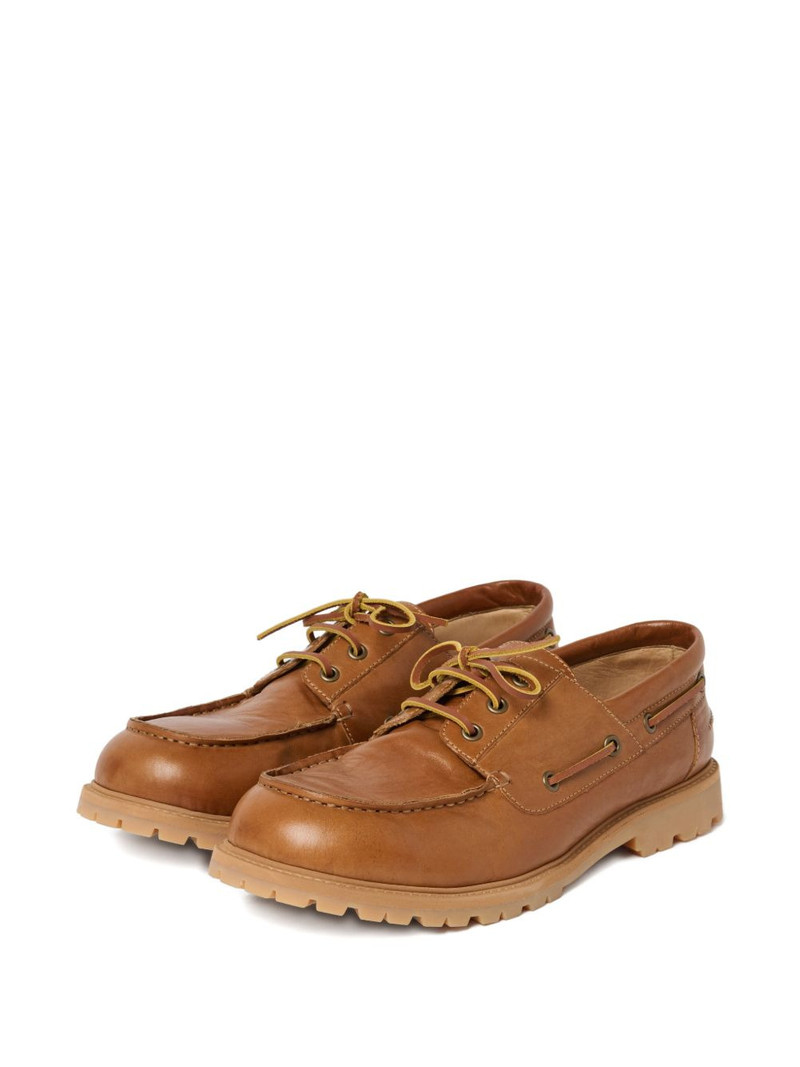 Guston raw-cut leather boat shoes 5