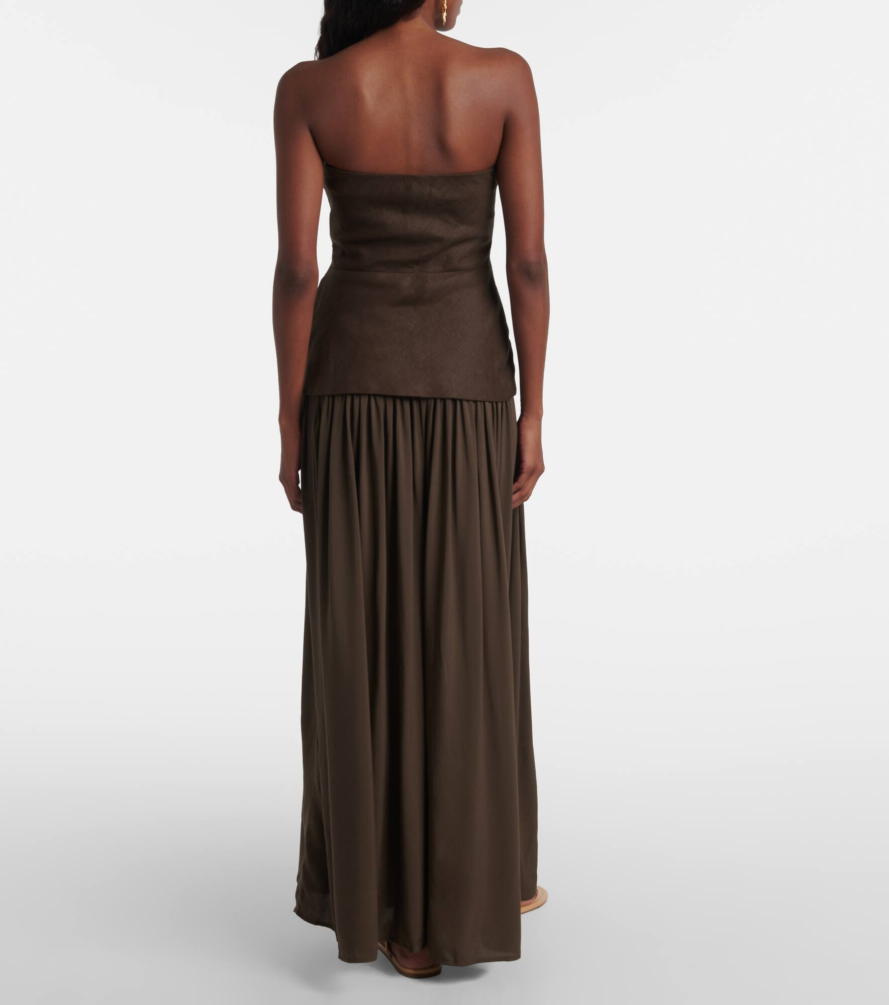 Hedy draped linen maxi dress - 3