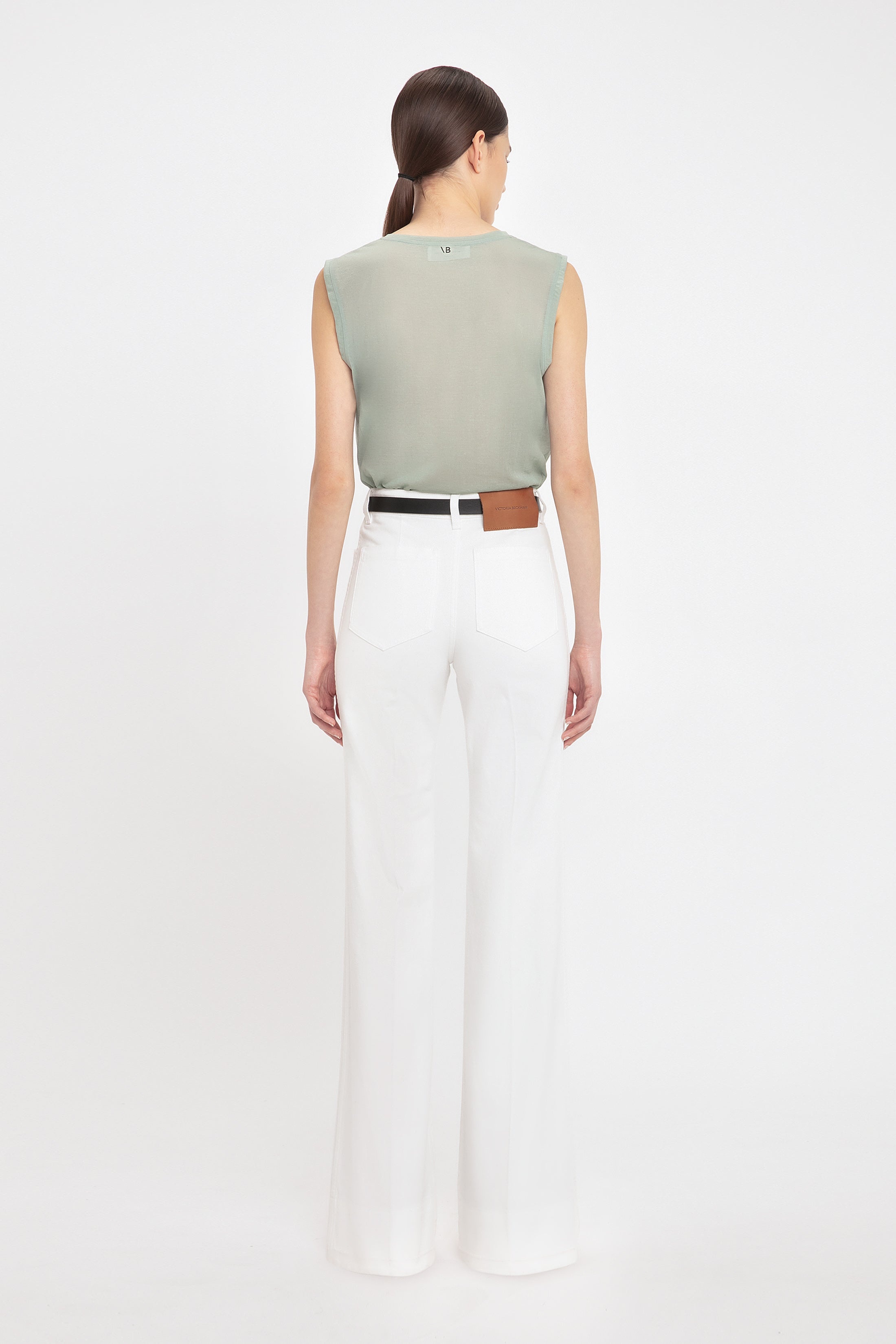 Cotton Crepe Tank In Wasabi - 4