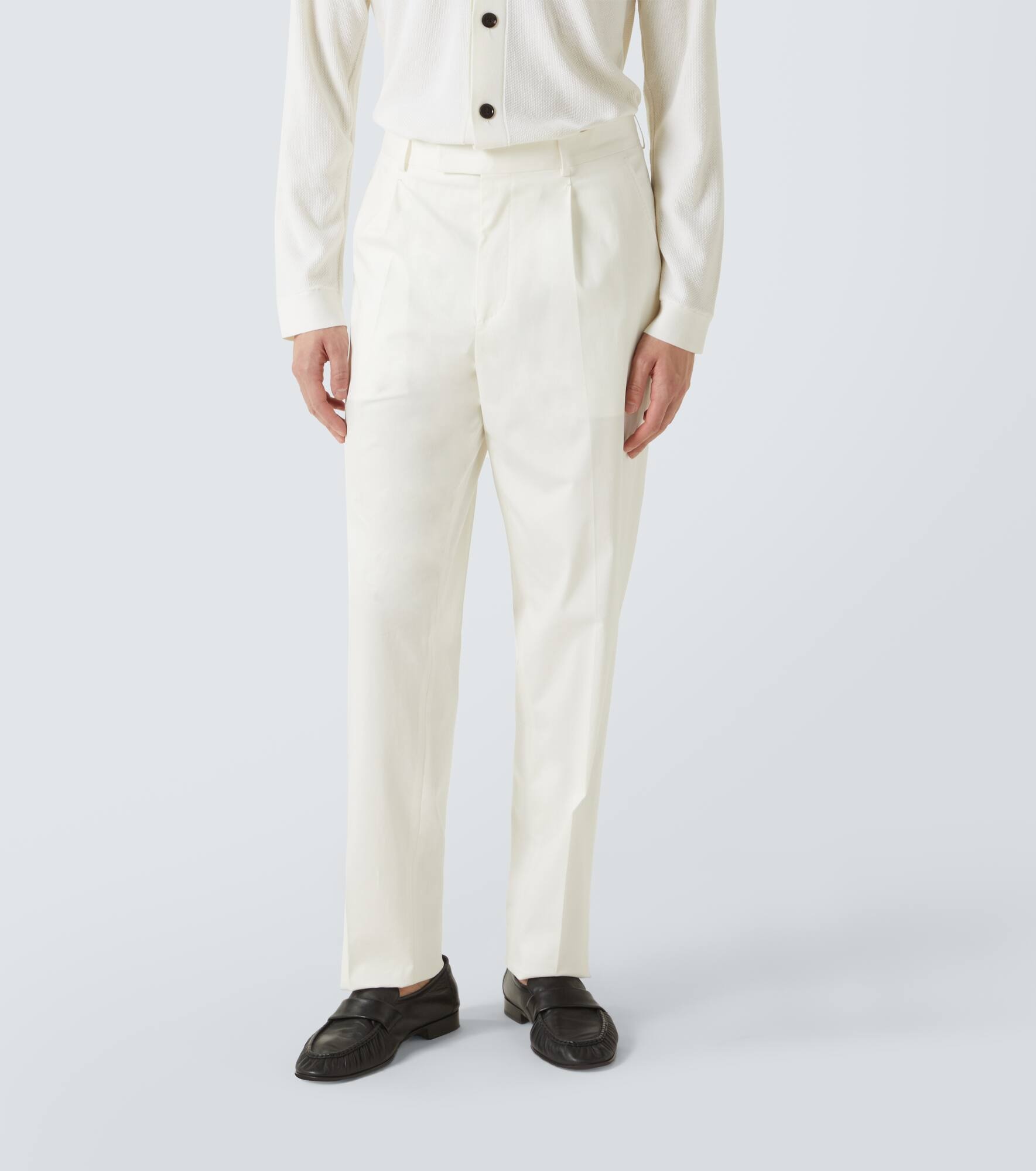 Cotton-blend straight pants - 3