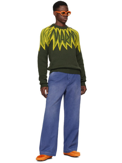 Marni Blue Overdyed Trousers outlook