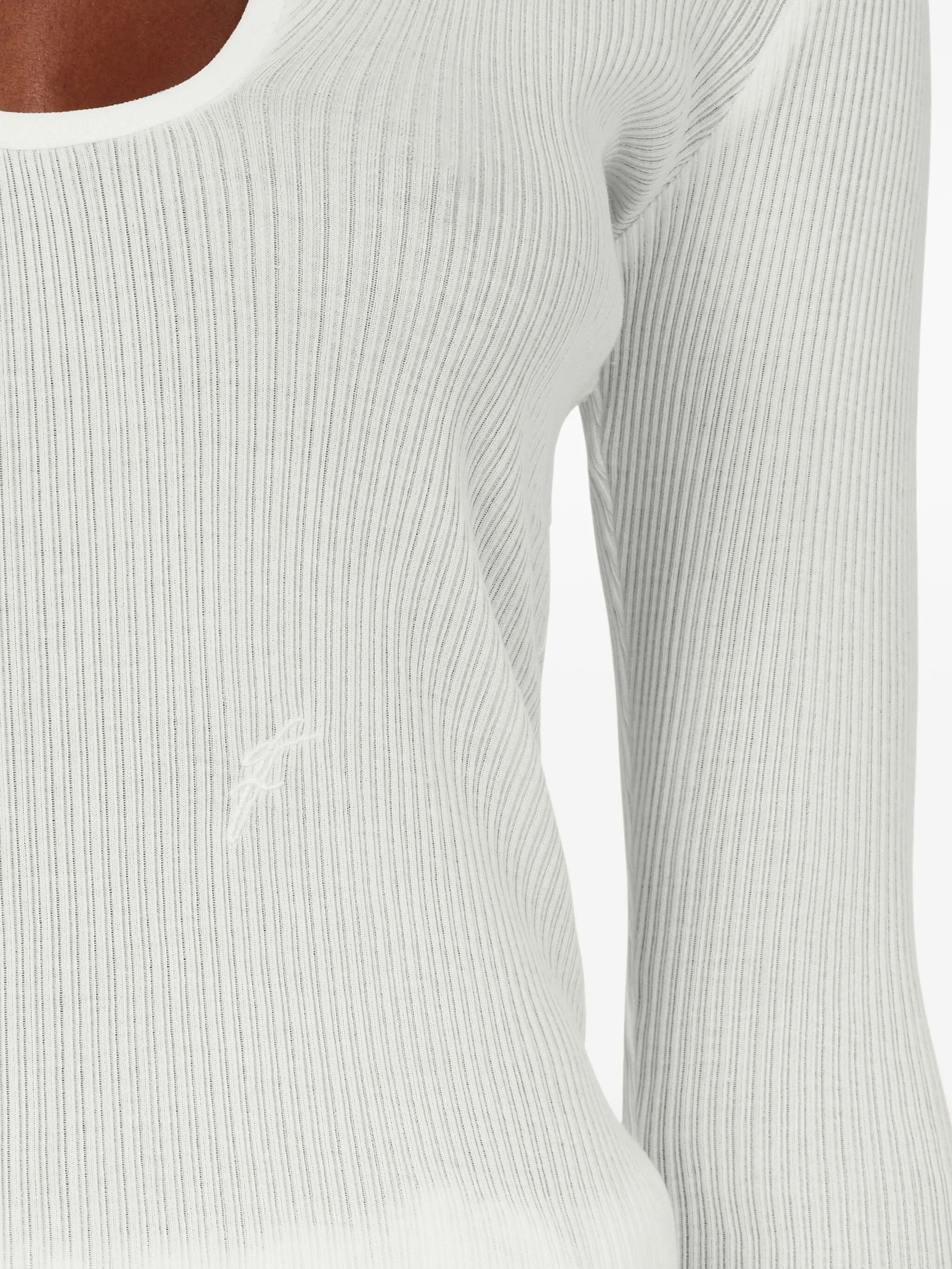 rippled-neckline sweater - 5