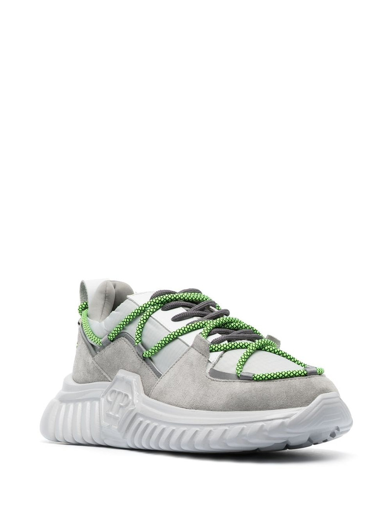 PHILIPP PLEIN suede-panelling low-top sneakers outlook