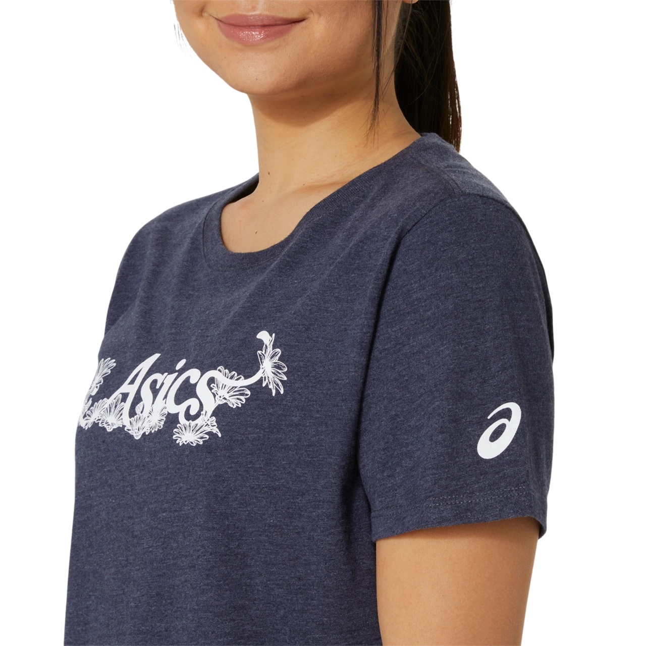 WOMEN'S ASICS FLORAL SLOGAN SHORT SLEEVE TEE - 4