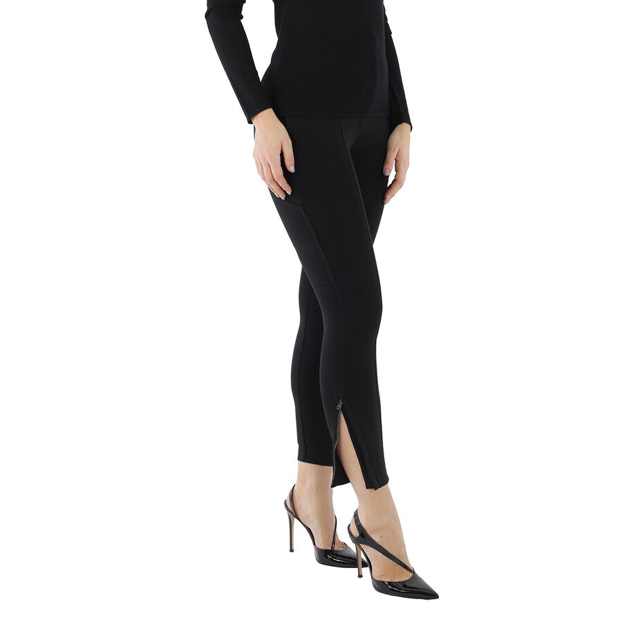 Burberry Strap Detail Stretch Crepe Jersey Trousers In Black - 4