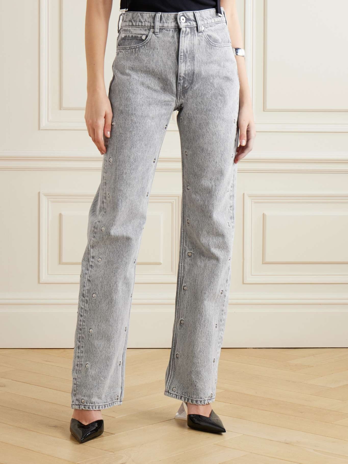 Snap Off Chap convertible high-rise organic straight-leg jeans - 6